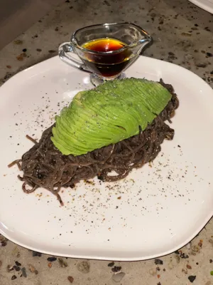 Monk's Butcher Itaewon — signature dish: Avocado Soba with Seaweed Pesto